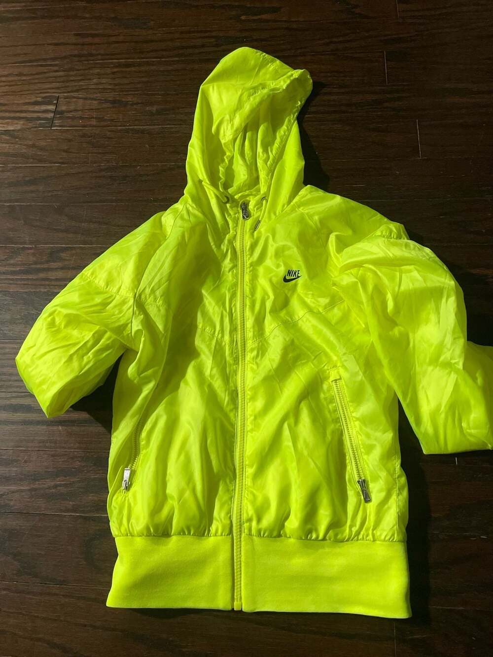Nike Windrunner Jacket Size S Neon Yellow Full Zip Hooded Windbreaker